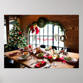クリスマスディナーモノグラム食品天使の伝統 ポスター
