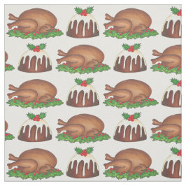 クリスマスディナー七面鳥プラムプリンクリスマス食品 ファブリック