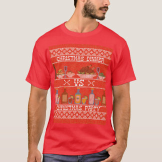 クリスマスディナー対クリスマスパーティー Tシャツ