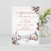 クリスマスディナー招待状クリスマスパーティー招待状 招待状 (スタンド正面)