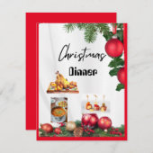クリスマスディナー招待状 シーズンカード (正面/裏面)