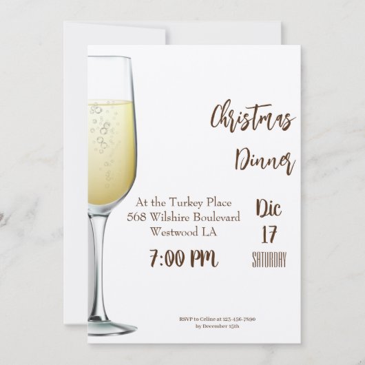 クリスマスディナー招待状 シーズンカード (正面)