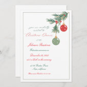 クリスマスディナー招待状 招待状 (正面/裏面)