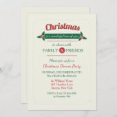 クリスマスディナー招待状 招待状 (正面/裏面)