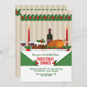 クリスマスディナー招待状 招待状 (正面/裏面)