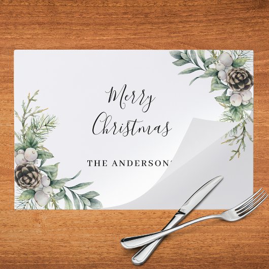 クリスマスディナー松コーン北欧の家族名 ペーパーパッド