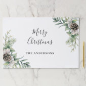 クリスマスディナー松コーン北欧の家族名 ペーパーパッド (インサイチュ)