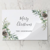 クリスマスディナー松コーン北欧の家族名 ペーパーパッド (折り畳み)