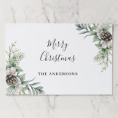 クリスマスディナー松コーン北欧の家族名 ペーパーパッド (正面)