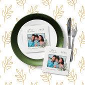 クリスマスディナー白いコーン松の写真名 スタンダードカクテルナプキン