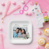 クリスマスディナー白いコーン松の写真名 ペーパープレート (パーティー)