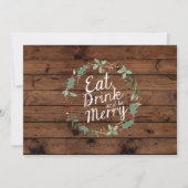 クリスマスディナー ウッド 食べて飲んで楽しく過ごそう ご招待 招待状 (裏面)