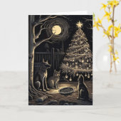 クリスマスディナー カード (黄色い花)