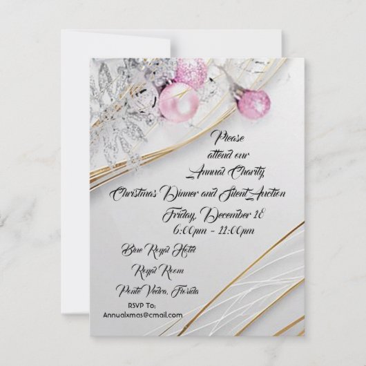 クリスマスディナー＆サイレントオークションご招待 シーズンカード (正面)