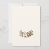 クリスマスディナー パーティー 白とクリーム エレガント 招待状 (裏面)