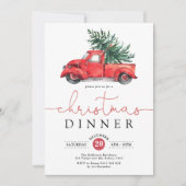 クリスマスディナー/ヴィンテージレッドトラックホリデーパーティー 招待状 (正面)