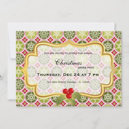 クリスマスディナー 招待状 (正面)