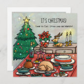 クリスマスディナー 招待状 (正面/裏面)