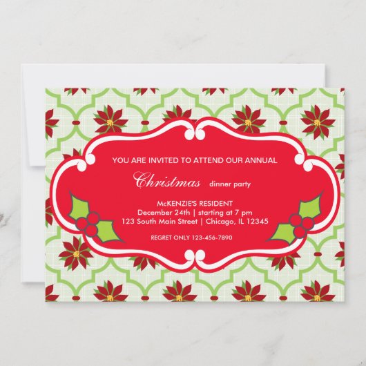 クリスマスディナー 招待状 (正面)