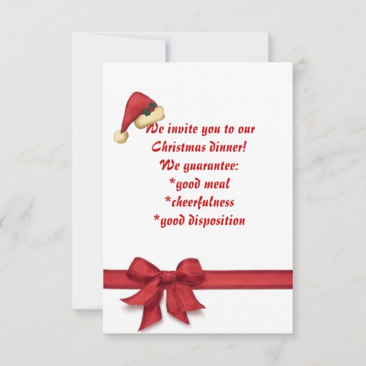 クリスマスディナー、招待状 招待状 (正面)
