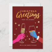 クリスマスディンクカラフルはっきりしたパーティー 招待状 (正面)