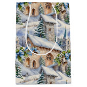 クリスマスデイカントリー教会 ミディアムペーパーバッグ (正面)