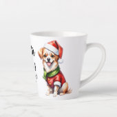 クリスマスデイパピー衣服サンタクロース服 カフェラテマグ (右)