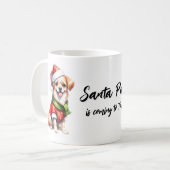 クリスマスデイパピー衣服サンタクロース服 コーヒーマグカップ (正面左)