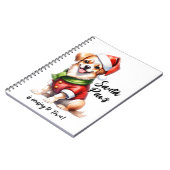 クリスマスデイパピー衣服サンタクロース服 ノートブック (左側)