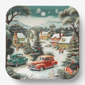 クリスマスデイホームズカーパインツリーズマウンテンMCM ペーパープレート (正面)