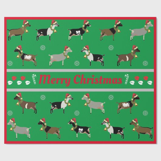 クリスマスデイリーヤギ群 ラッピングペーパー (フラット)
