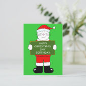クリスマスデイ誕生日猫inサンタ シーズンポストカード (スタンド正面)