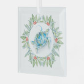 クリスマスデコアシガメ ガラスオーナメント (正面左)