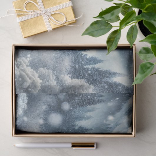 クリスマスデコページ付き冬の列車リース 薄葉紙 (ギフト)