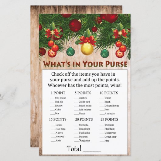 クリスマスデコレーションあなたの財布ゲームの何 (正面/裏面)