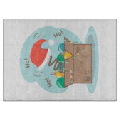 クリスマスデコレーションとサンタハット付きクラフトボックス カッティングボード (正面)