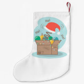 クリスマスデコレーションとサンタハット付きクラフトボックス スモールクリスマスストッキング (裏面)