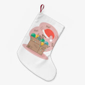 クリスマスデコレーションとサンタハット付きクラフトボックス スモールクリスマスストッキング (正面 (吊り時))