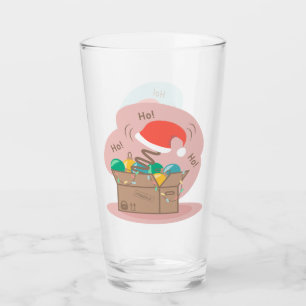 クリスマスデコレーションとサンタハット付きクラフトボックス タンブラーグラス