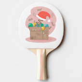 クリスマスデコレーションとサンタハット付きクラフトボックス 卓球ラケット (裏面)
