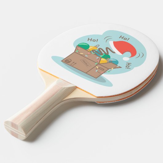 クリスマスデコレーションとサンタハット付きクラフトボックス 卓球ラケット (正面アングル)