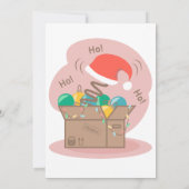 クリスマスデコレーションとサンタハット付きクラフトボックス 招待状 (裏面)