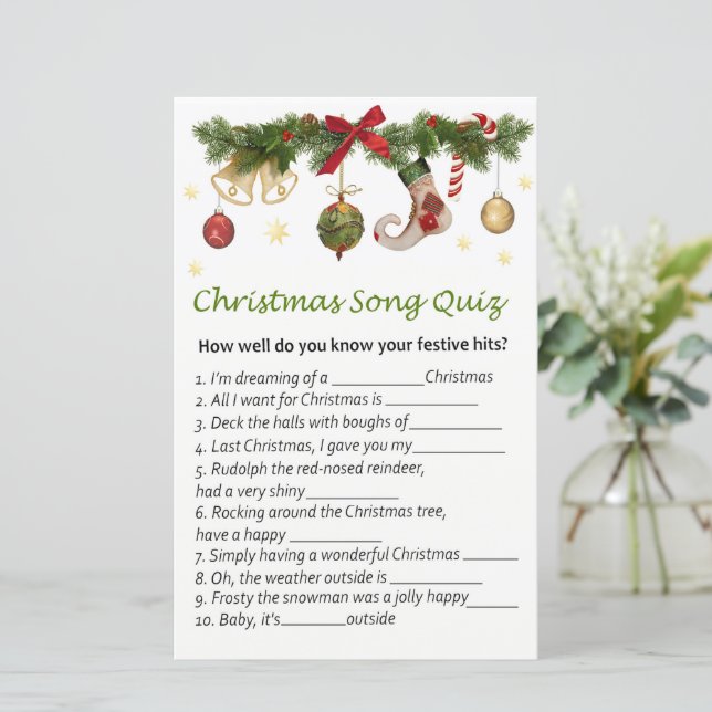 クリスマスデコレーションのクリスマスソングのクイズゲーム (スタンド正面)