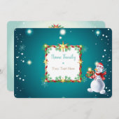 クリスマスデコレーションウィンターフェアリーテラス雪だるま 招待状 (正面/裏面)