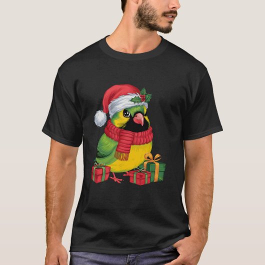 クリスマスデコレーションサンタカナリーバードクリスマス Tシャツ (正面)