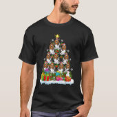 クリスマスデコレーションサンタバセットハウンドドッグクリスマスT Tシャツ (正面)