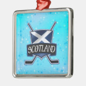 クリスマスデコレーションスコティッシュアイスホッケー国旗 セラミックオーナメント (左)