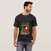 クリスマスデコレーションツリーライトサンタライディングメルカート Tシャツ (正面フル)