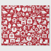 クリスマスデコレーションパターン ラッピングペーパー (フラット)