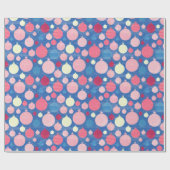 クリスマスデコレーションピンクブルーホリデーパターン ラッピングペーパー (フラット)